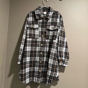 Time and Tru Wool Blend Plaid Button-Up  Shirket Shirt Jacket Size XXL